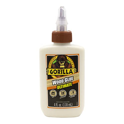 Gorilla Ultimate Waterproof Wood Glue, 4 Ounce, Natural Wood Color, (Pack of 6)