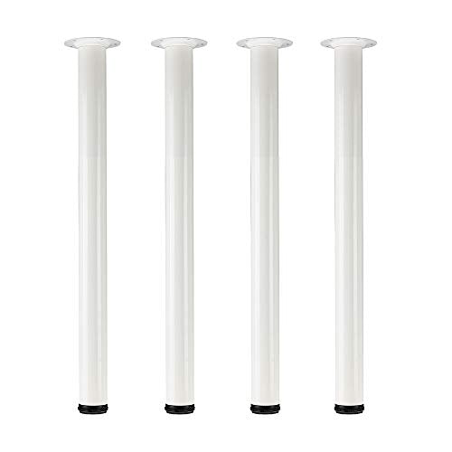 QLLY 27.5 inch / 70cm Adjustable Metal Desk Legs, Heavy Duty Furniture Table Legs with 1" Leveling Adjustment for DIY Office Desk, Workbench, Dining Table, Set of 4 (White) - color: White, size: 27.5 inch