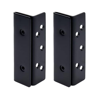 Dnyta 2pcs Double Hook Slot Bracket Bed Frame Connectors Hardware, Black