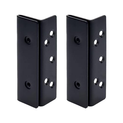 Dnyta 2pcs Double Hook Slot Bracket Bed Frame Connectors Hardware, Black