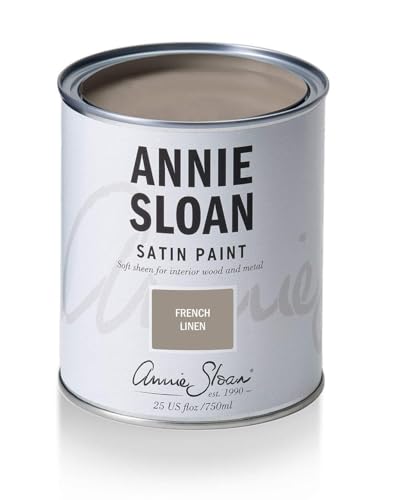 Annie Sloan Satin Paint (French Linen, 25 Fl Oz/750 mL). Soft sheen for interior wood and metal. Self-leveling, all-in-one paint with no wax or lacquer required. - color: French Linen