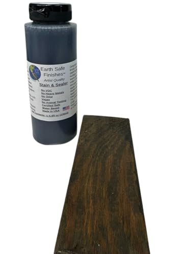 Earth Safe Finishes Wood Stain & Sealer, Durable, Non Toxic, No VOC, Water Based, Made in USA (Teak, 4oz) - color: Teak, size: 4oz