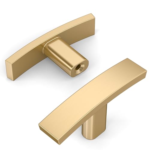 Amerdeco 10 Pack Champagne Bronze Cabinet Knobs Single Hole Cabinet Handles 2 Inch Solid Zinc Alloy Cupboard Gold Drawer Knobs Kitchen Cabinet Knobs T Bar Hardware ZH0003 - color: Champagne Bronze, size: Knobs