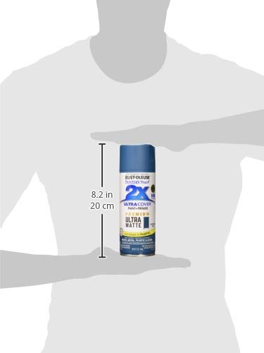 Rust-Oleum 331188 Painter's Touch 2X Ultra Cover Spray Paint, 12 oz, Ultra Matte Nantucket Blue (Pack of 2) - color: Ultra Matte Nantucket Blue, size: 12 Ounce (Pack of 2)