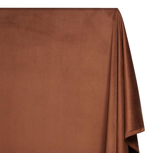 Upholstery Velvet Fabric Plush Textured 60 Inch Heavyweight Polyester Microfiber By The Yard - Brown (10 Yards) - color: Brown, size: 10 Yards