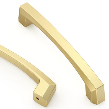 Asidrama 10 Pack 5 inch Brushed Gold Kitchen Cabinet Handles - color: Brushed Gold, size: 5" Hole Center(128mm)