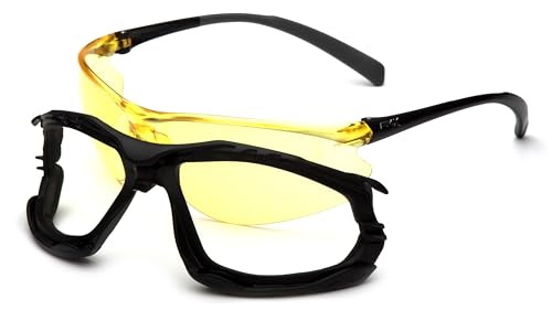 Pyramex Proximity Safety Glasses Eye Protection, Amber H2X Anti-Fog - color: Amber H2x Anti-fog Lens/ Black Frame