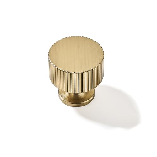 2 Pack 1-1/8 Inch(28mm) Diameter Brushed Brass Cabinet pulls Kitchen Handles Solid Heavy Duty Brushed GoldCabinet Pull Kitchen Hardware - color: Brushed Brass, size: 1-1/8 Inch(28mm)Diameter