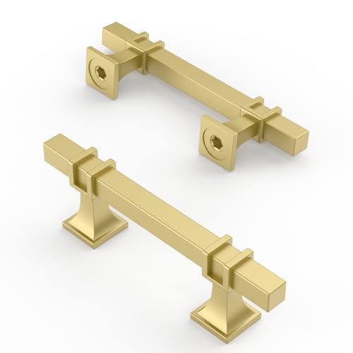 Asidrama 10 Pack 3 Inch(76mm) Brushed Gold Kitchen Cabinet Handles, Cabinet Pulls Kitchen Cabinet Hardware for Cupboard Drawer Pulls - color: Brushed Gold, size: 3" Hole Center