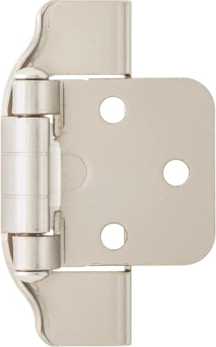 Franklin Brass (10-Count) Self-Closing Cabinet Hinges 1/2' Semi-Wrap Overlay for Cabinet Doors Kitchen/Cabinets/Cupboards/Furniture, Satin Nickel H01915K-SN-B (Pack of 10) - size: 1/2" Overlay (Pack of 10)