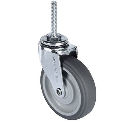 Finnhomy Caster Wheels 3 Inch Set of 4 Heavy Duty Threaded Stem Casters 5/16"-18x1-1/2 Swivel Rubber Industrial Castors Premium Wheels for Wire Shelving/Furniture/Carts Load Bearing 720 Lbs Gray - size: 5/16" -18 x 1-1/2" (No Brake)