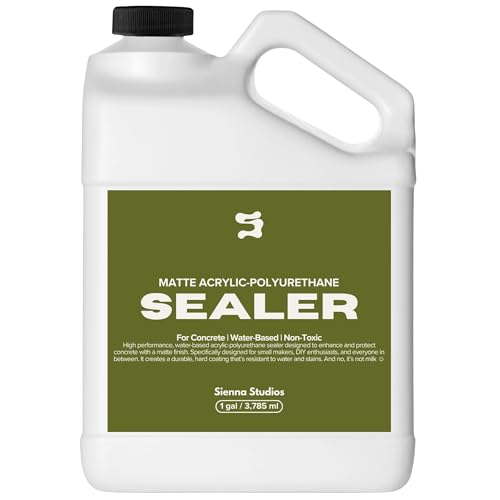 Acrylic-Polyurethane Sealer for Concrete & Cement Crafts – Matte, Non-Toxic, Water-Resistant – Compatible with Jesmonite – 1 Gallon - style: 1 Gallon - Matte