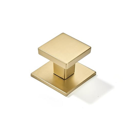 khtumeware 10-Pack 1-1/2 Square Heavy Duty Solid Brushed Brass zinc backplates for Cabinet knobs Suitable for Dressers,Drawers and Kitchen Hardware - color: Brushed Brass