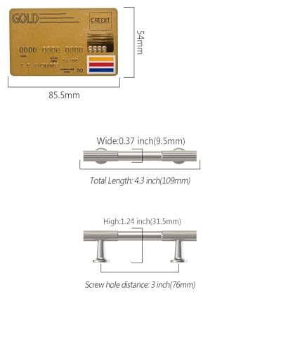 Brushed Satin Nickel Cabinet Handles Kitchen Pulls 3 Inch 10 Pack - color: Brushed Satin Nickel, size: Handle - 3"/76MM Hole Center