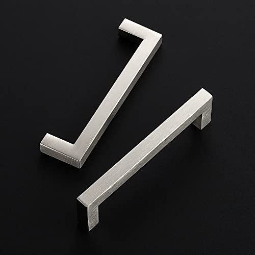 Ravinte Brushed Nickel Square Cabinet Handles Drawer Pulls,5 Inch,5 Pack - color: Brushed Nickel
