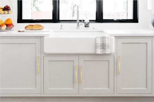 khtumeware 2-Pack Polished Brass Heavy-Duty Solid Cabinet Pulls, 5 Inch (128mm) Hole Center,Polished Gold Drawer Pulls, Cabinet Hardware, Suitable for Kitchen Cabinets, Bathrooms and Dressers - color: Polished Brass, size: 5 Inch(128mm)Hole Center