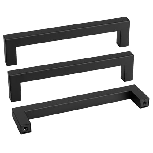 Goldenwarm 22 Pack 6-1/4 Inch Black Cabinet Handles Kitchen Drawer Pulls - color: Matte Black, size: 6-1/4 Inch Hole Centers