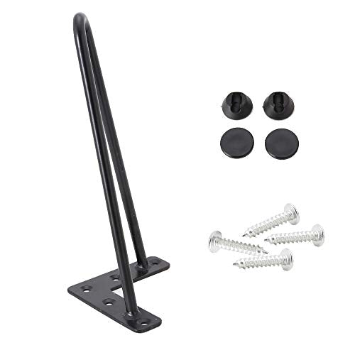 10 Inch Hairpin Legs 3/8" Dia 2 Rods, Black Furniture Table Feet 4pcs - color: Black, size: 10 Inch