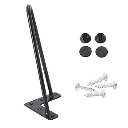 14 Inch Hairpin Legs 3/8" Dia 2 Rods, Black Furniture Table Feet 4pcs - color: Black, size: 14 Inch