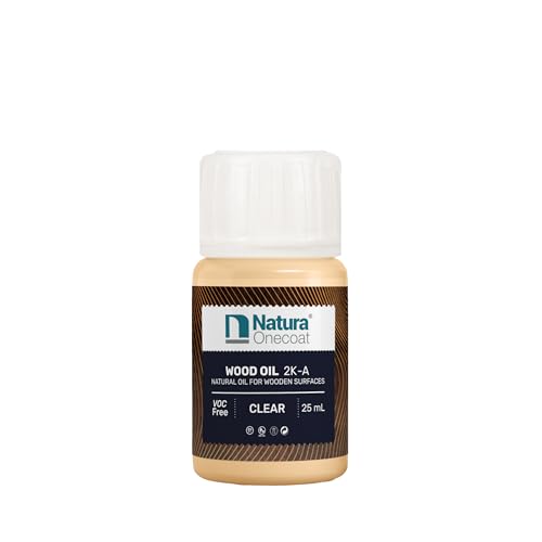 Wood Stain Oil - Sample - 25 ml, Clear – Natural Wood Finish for Interior Furniture & Floor - Linseed Wood Oil - Environmentally Friendly - Hard Wax Oil for Color Sampling - VOC-Free - color: Clear