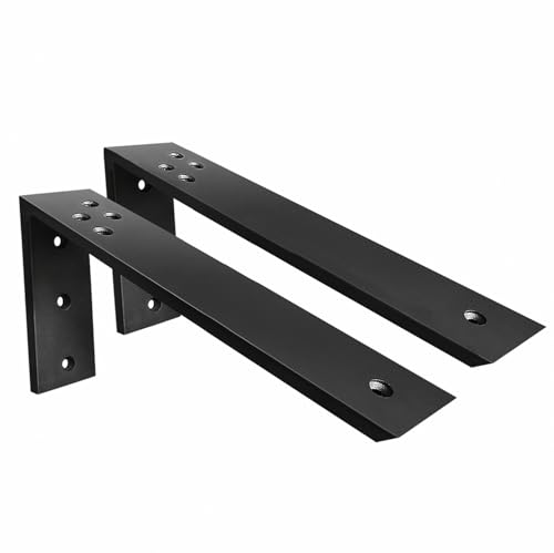 WINKER Countertop Support Brackets 3 Pack L Bracket 16" x 6" x 2.5" Heavy Duty 3/8" Thick Steel Corbels L Shape Bracket for Wood Shelf/Quartz/Granite/Concrete Countertops - size: 16 Inch, style: Black-3 Pack