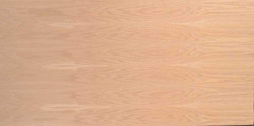 Wood-All Red Oak Wood Veneer Sheet, Plain Sliced/Flat Cut, 24x96, "A" Grade, 10 mil Peel and Stick PSA Backer