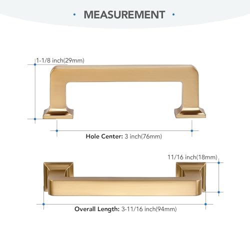 HOME EDIT Champagne Bronze Cabinet Handles Zinc Pulls 3 Inch 10 Pack - color: Champagne Bronze, size: 3 inches Hole Center