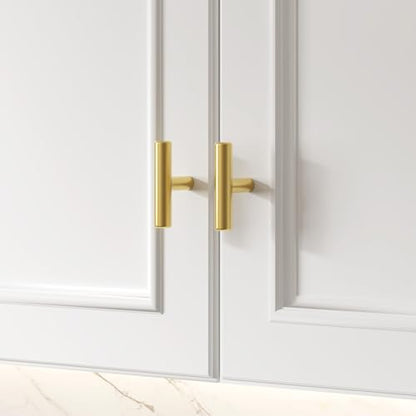 Goldenwarm 10 Pack Brushed Brass Single Hole Knobs Gold Cabinet Pulls - color: Gold, size: Single Hole