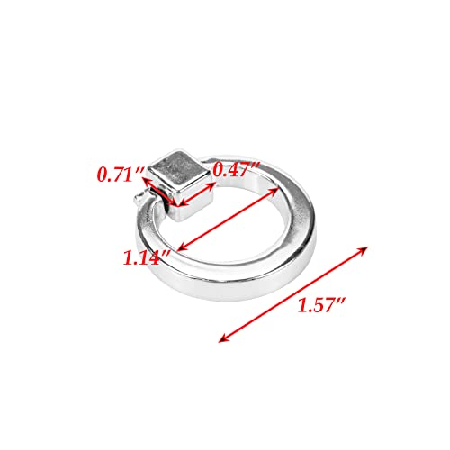 4 Pcs Square Base Drop Ring Pull Handles,40mm Diameter (Chrome) - color: Chrome1.57