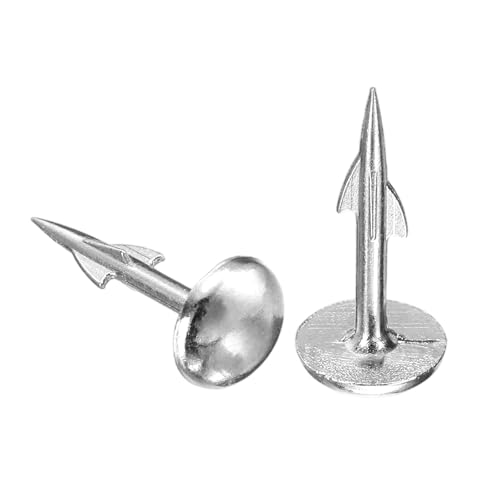 uxcell 100Pcs Upholstery Nails, 8x17.8mm Upholstery Tacks Furniture Tacks Round Head Decorative Tack with Barb for Sofas Beds DIY Project, Silver - color: Silver