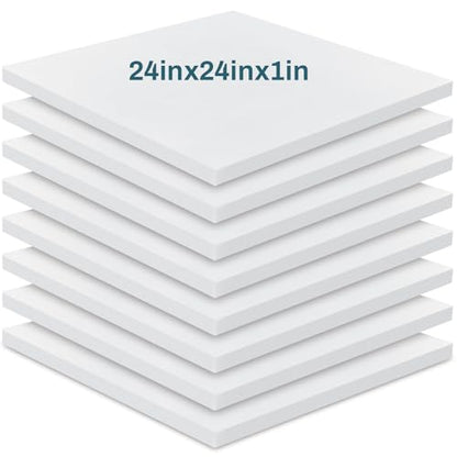 Frienda 8 Pack 1" x 24" x 24" Upholstery High Density Craft Foam - size: 1" x 24" x 24"