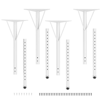 Yuleimy Adjustable Metal Table Legs 19-30 Inch, Heavy Duty Desk Leg, White - color: White 4-pack