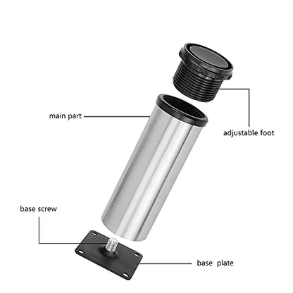 Stainless Steel Furniture Legs Adjustable Metal Desk Feet Office Table for Home DIY Projects TV Stand Bench Dining Board Desk Sofa Couch Chair Cabinet Pack of 4 (10cm) - size: 10cm