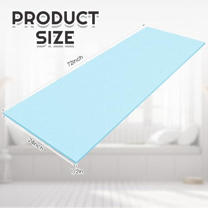Amylove 1 Pack Upholstery Foam Sheet, 1/2" X 24" X 72", Blue - color: Blue, size: 1/2" X 24" X 72"