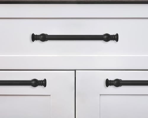 2 Pack 3 Inch Hole Center Matte Black Cabinet Pulls-Heavy Duty Solid Cabinet Handles Suitable for Cabinets, Dressers, Kitchens and Bathroom cabinets - color: Matte Black, size: 3 Inch hole center, style: 2-Pack