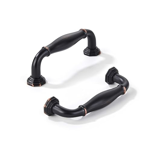 khtumeware 10 Pack 3 Inch(76mm) Oil Rubbed Bronze Cabinet Pulls Vintage Cabinet Handles Heavy Duty Solid Cabinet Hardware for Cupboard Drawer Pulls Dresser Handle - color: Oil Rubbed Bronze, size: 3 inch Hole Center
