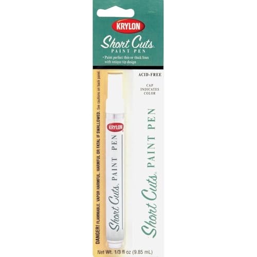 Krylon KSCP913 Short Cuts Enamel Paint Pen, Gloss White, .33 Ounce - color: White, style: Gloss