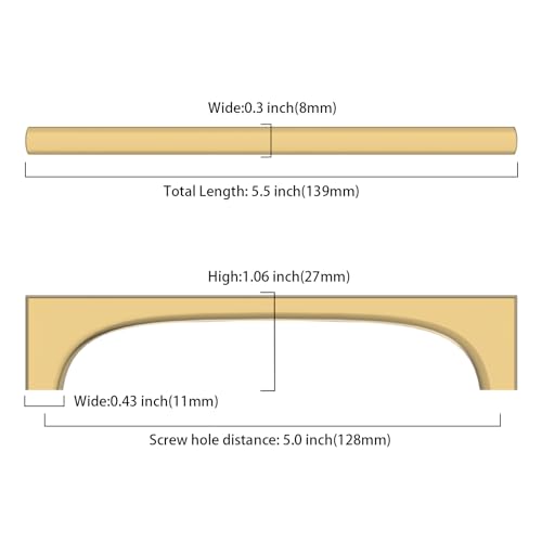 Asidrama 10 Pack 5 Inch(128mm) Champagne Bronze Cabinet Pulls Kitchen Cabinet Handles Champagne Gold Hardware for Cupboard Drawer Pulls 2321 - color: Champagne Bronze, size: 5" Hole Center, style: 10 Pack