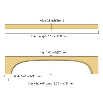 Asidrama 10 Pack 5 Inch(128mm) Champagne Bronze Cabinet Pulls Kitchen Cabinet Handles Champagne Gold Hardware for Cupboard Drawer Pulls 2321 - color: Champagne Bronze, size: 5" Hole Center, style: 10 Pack