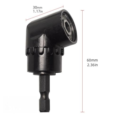 90 Degree Right Angle Drill Adapter Attachment, 1/4" Quick Change Magnetic Bit Socket for Impact Drill Driver, Tight Spaces