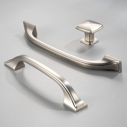 Brushed Nickel Cabinet Knobs Square Cabinet Pulls 10 Pack 1990 - color: Brushed Nickel, size: 1-1/4 Inches, style: 10 Pack Square Knob