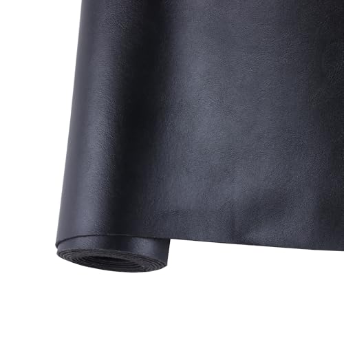 Leather for Furniture,Black Vinyl Faux Leather Sheets - color: Matte Black, size: 1/3 Yard