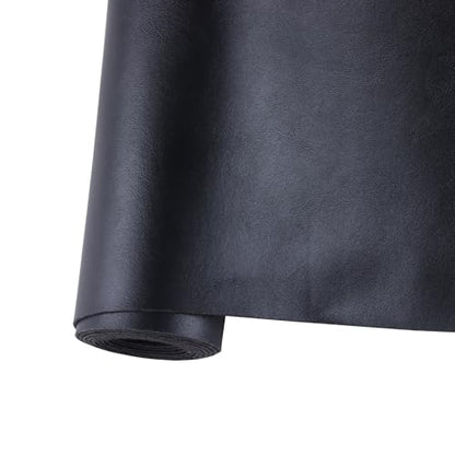 Leather for Furniture,Black Vinyl Faux Leather Sheets - color: Matte Black, size: 1/3 Yard