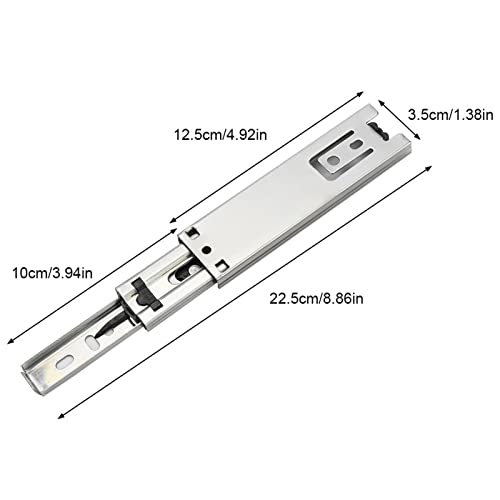 5inch Drawer Slides, 2PCS Soft Close Balls Bearing Drawer Runners Full Extension Side Mount Sliding Furniture Guide Undermount Drawer Mini Drawer Rails Table Cabinet Dresse 12.5cm/5in
