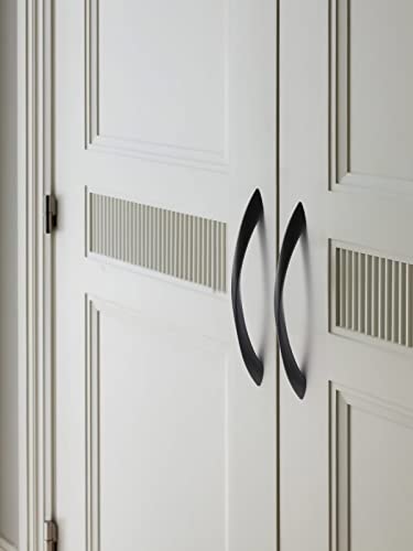 Black Cabinet Pulls 6.3 Inch Arch Twisted Matte Black Handles Drawer Kitchen Cupboard Bathroom Dresser Cabinet Hardware Zinc Alloy 5 Pack - color: Black, size: 6.3 inch Hole Centers