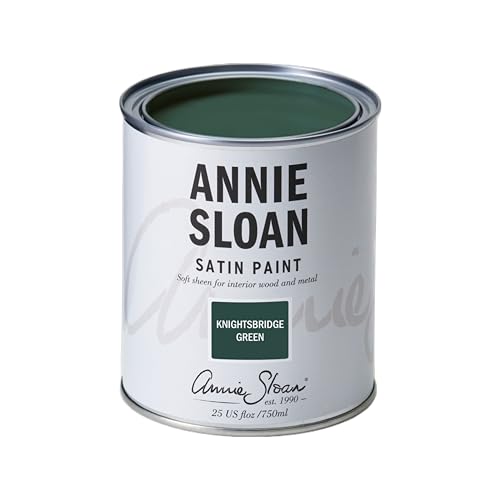 Annie Sloan Satin Paint (Knightsbridge Green, 25 Fl Oz/750 mL). Soft sheen for interior wood and metal. Self-leveling, all-in-one paint with no wax or lacquer required. - color: Knightsbridge Green