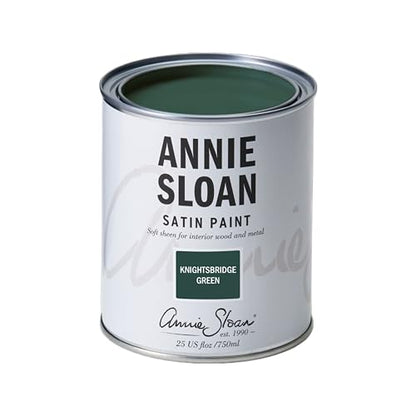 Annie Sloan Satin Paint (Knightsbridge Green, 25 Fl Oz/750 mL). Soft sheen for interior wood and metal. Self-leveling, all-in-one paint with no wax or lacquer required. - color: Knightsbridge Green