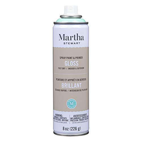 MARTHA STEWART Paint & Primer 8oz Spray Paint, Gloss Beach Glass 8 Fl Oz (42899) - color: Gloss Beach Glass