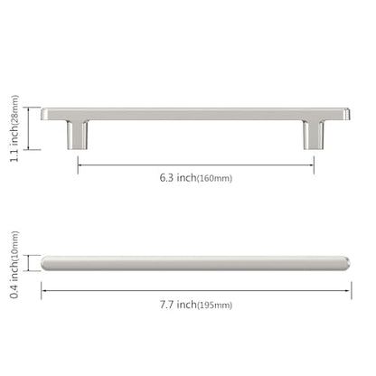 Asidrama 10 Pack 6.3 Inch(160mm) Brushed Satin Nickel Kitchen Cabinet Handles, Cabinet Pulls Kitchen Cabinet Hardware for Cupboard Drawer Pulls - color: Brushed Satin Nickel, size: 6.3" Hole Center, style: 10 Pack