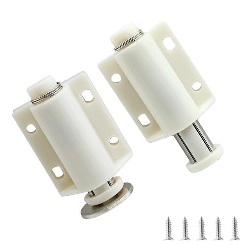 2Pcs Magnetic Push Latch Cabinet Door Catch (White) - color: White, size: Style 1